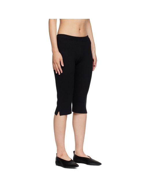 NOTHING WRITTEN Black Wool Capris