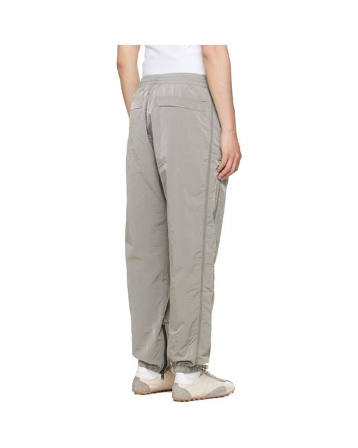 DIESEL Gray Crinkle Effect Nylon Trousers for men