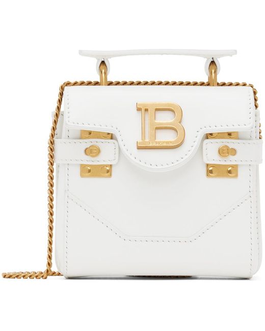 Balmain White B-buzz Mini Bag