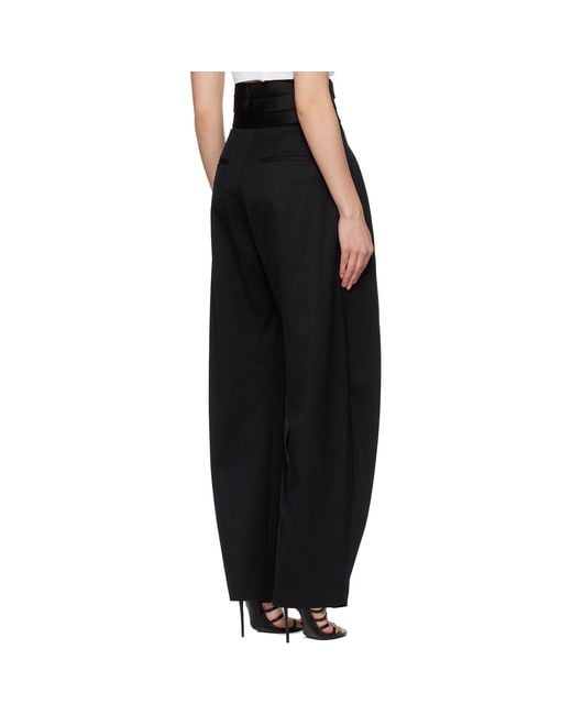 Alaïa Black Tux Round Wool Trousers