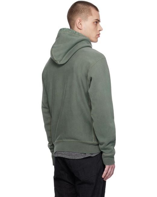 RRL Green Garment-dyed Hoodie for men