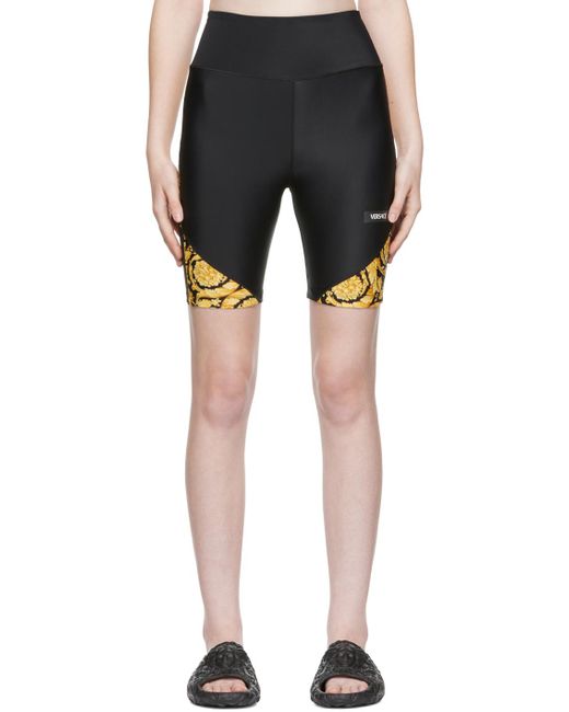 Versace Black Barocco Bike Shorts