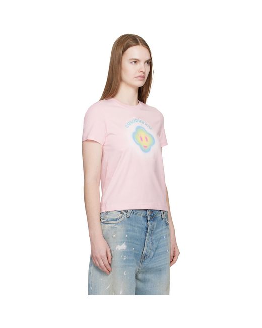 Casablanca Multicolor Airbrush Smiley Fitted Short Sleeve T‑Shirt