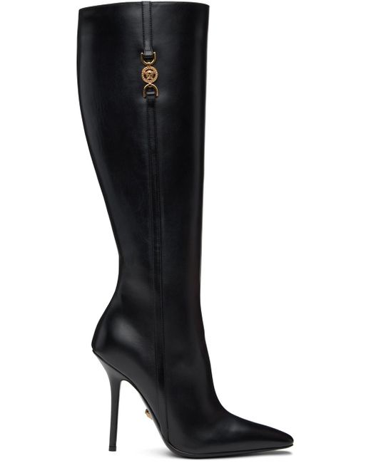 Versace Black Medusa '95 Knee-High Boots