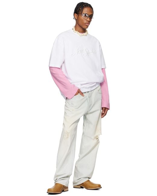 メンズ Acne ブルー 1991 Toj ルーズフィット ジーンズ White