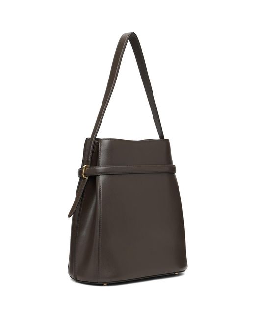 Totême  Black Belted Leather Bucket Bag