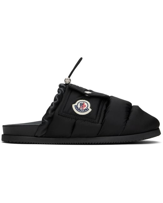 Moncler Black 'Mon Pocket' Slippers
