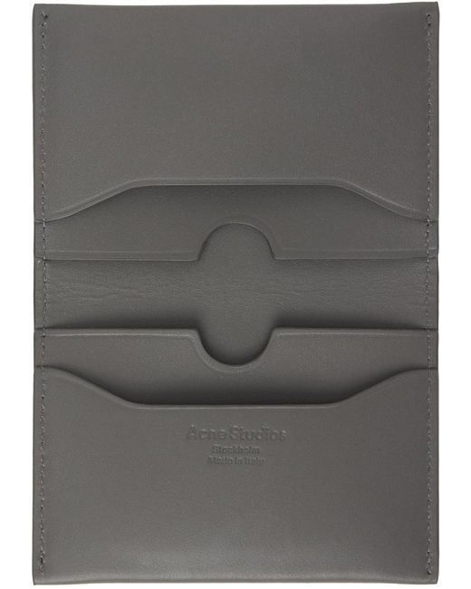 Acne Black Gray Folded Card Holder for men