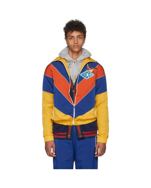 Gucci Yellow And Blue Technical Jacket for men