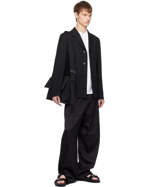 Jil Sander Black Paneled Trousers for men