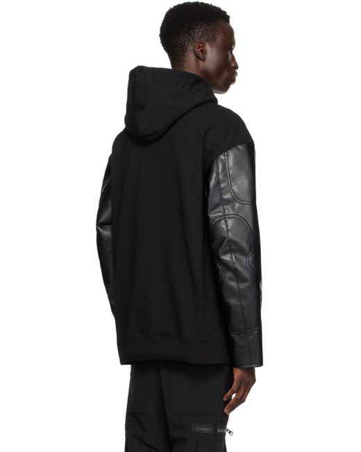 Pull à capuche noir en cuir synthétique édition patta Junya Watanabe pour homme en coloris Black