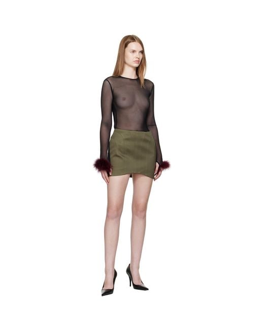 Mugler Black Marabou Mesh T-Shirt