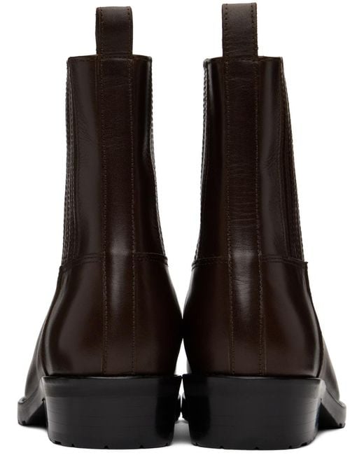 Toga Virilis Brown Ssense Exclusive Hard Leather Chelsea Boots for men