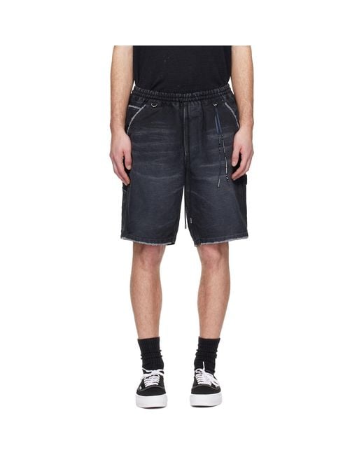 MASTERMIND WORLD Blue Mw Duck Painter Shorts for men
