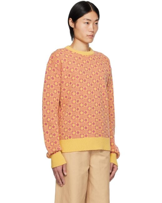 Marni Orange Yellow & Pink Jacquard Sweater for men