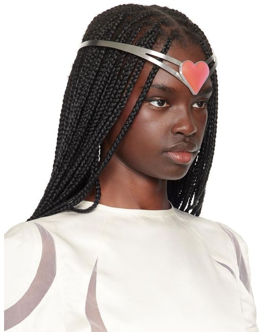 AshLey WILLIAMS ヘアバンド カチューシャ Ashley Williams Ssense Exclusive Heart Headband in Black | Lyst