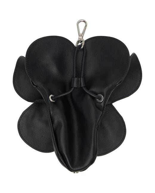 Simone Rocha Black Flower Coinpurse Keychain