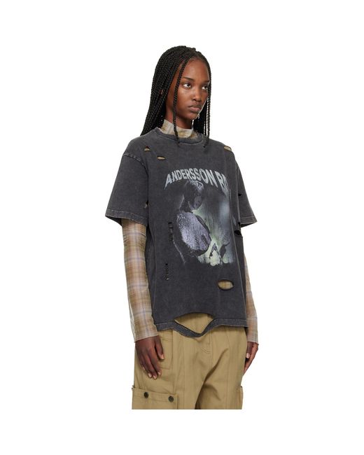 ANDERSSON BELL Black Layered Live Printed T-Shirt Set