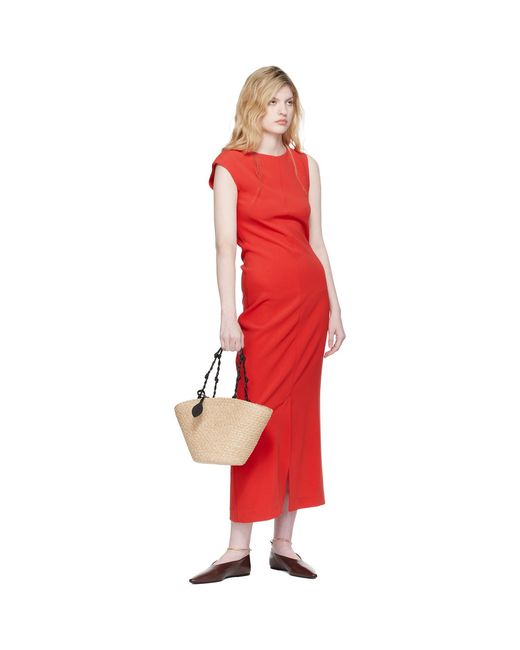 Jil Sander Brown Burgundy Ring Ballerina Flats