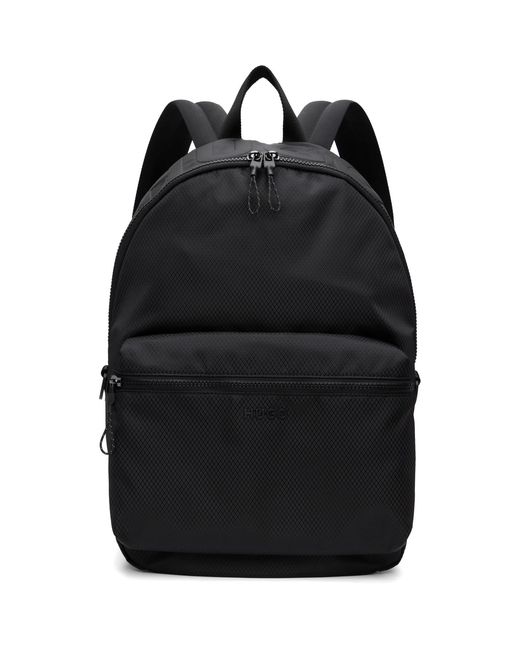 HUGO Black Ripstop Backpack for men