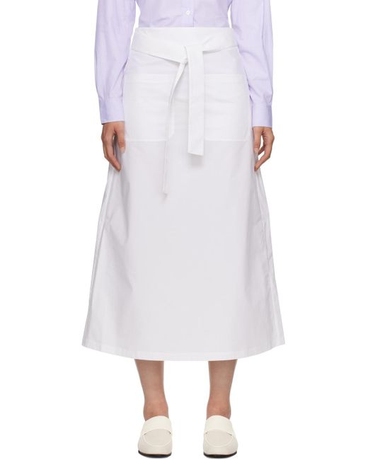 Totême  Toteme White Tie-waist Maxi Skirt