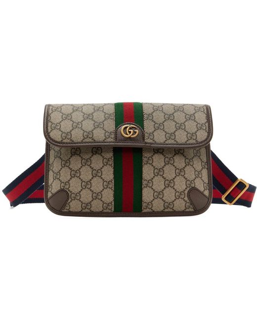 Gucci Black Brown Small Ophidia gg Belt Bag for men