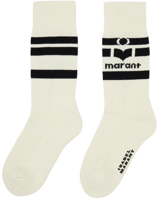 Isabel Marant Black Off-white Viby Logo Socks
