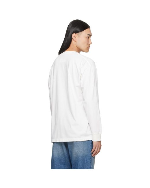MM6 by Maison Margiela White Long-Sleeved T-Shirt for men