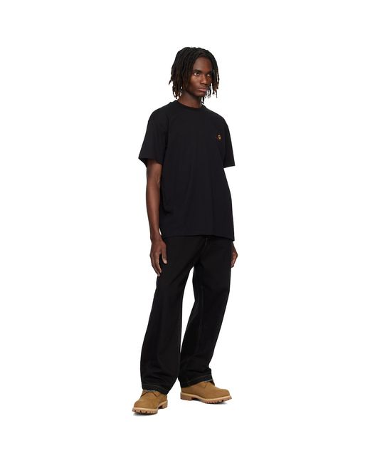 Carhartt Black S/s American Script T-shirt for men