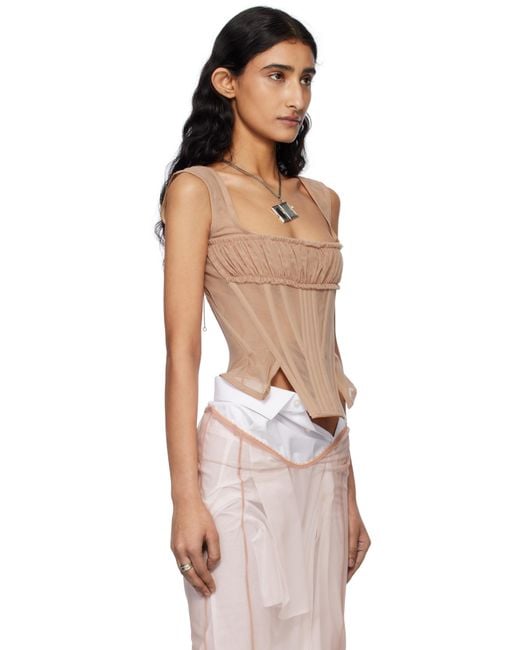 Dilara Findikoglu Natural Femme Vortex Corset Top