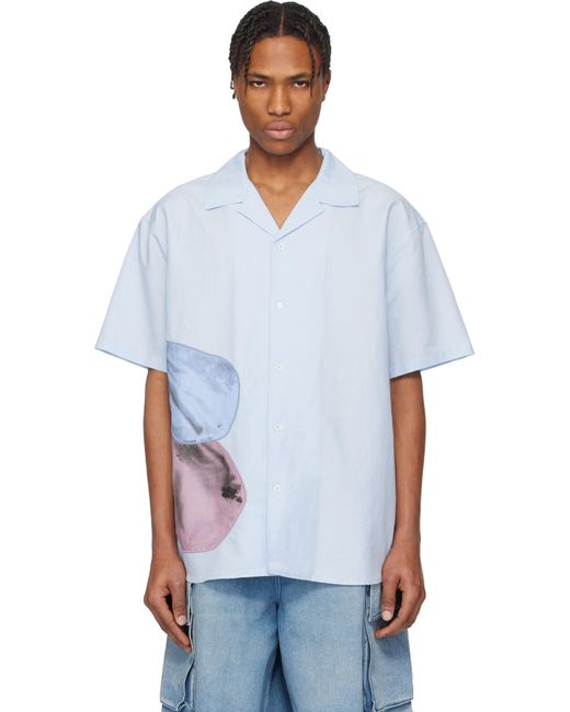 J.W. Anderson White Balloon Embroidery Short Sleeve Shirt for men
