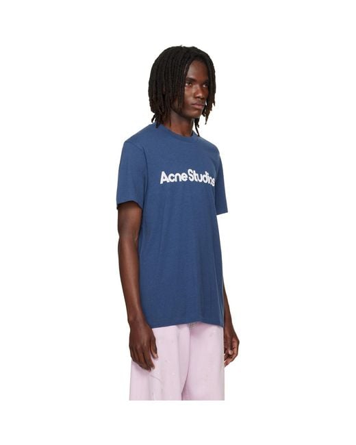 Acne Blue Graphic T-Shirt for men