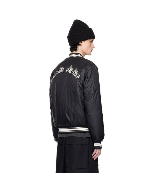 Moncler Black Bouchet Reversible Down Bomber Jacket for men