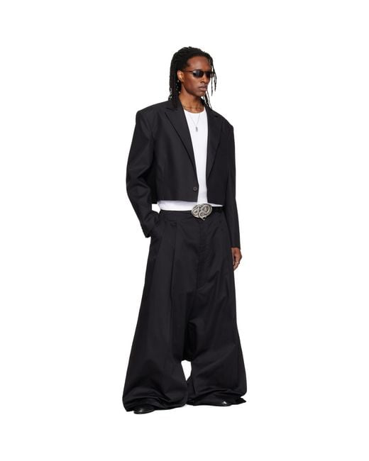 Lu'u Dan Black Slashed Blazer for men