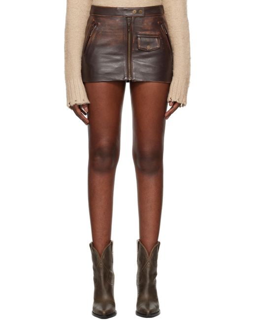 Guess Multicolor Vintage Leather Miniskirt