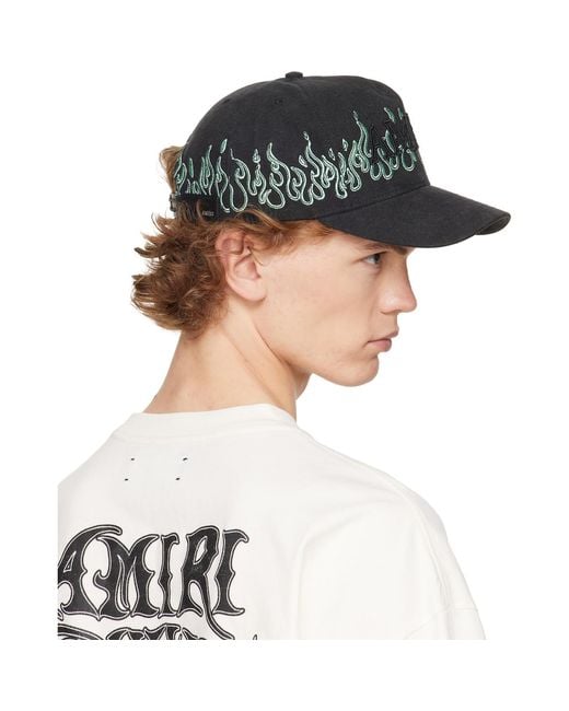 Amiri Blue Flames Baseball Cap for men