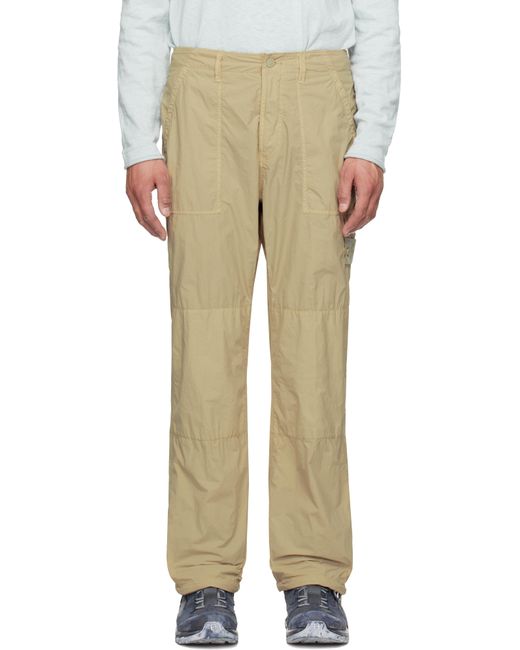 メンズ Stone Island ベージュ Nylon Smerigliato Ghost トラウザーズ Natural