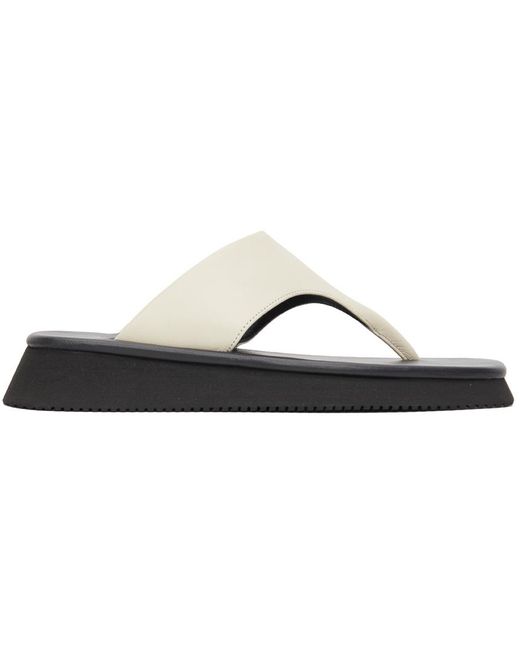 LE17SEPTEMBRE White Off- Wide Strap Flat Sandals