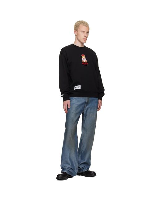 Aape By A Bathing Ape Black 'Aaper' Crew Neck Sweatshirt for men