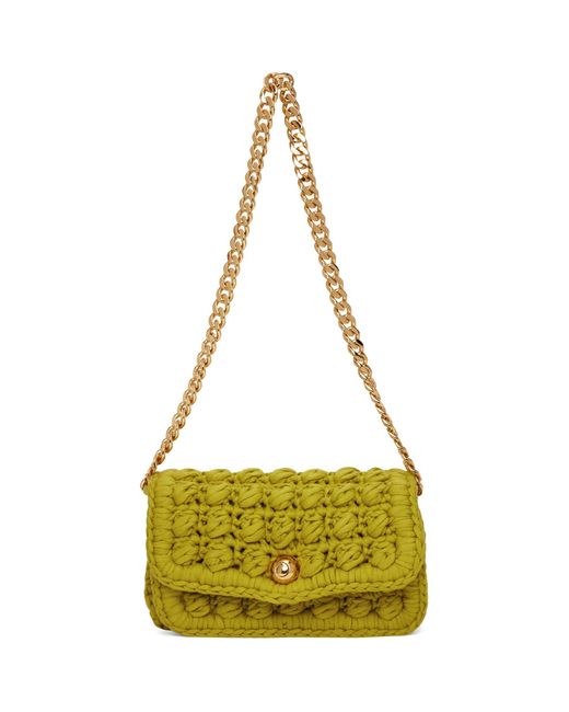 Bottega Veneta Green Crochet Shoulder Bag