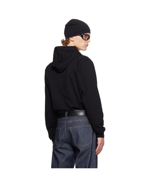 SECONDA Black One Two Hoodie for men