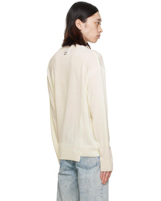 Wooyoungmi Off-white Asymmetric Hem Sweater for men