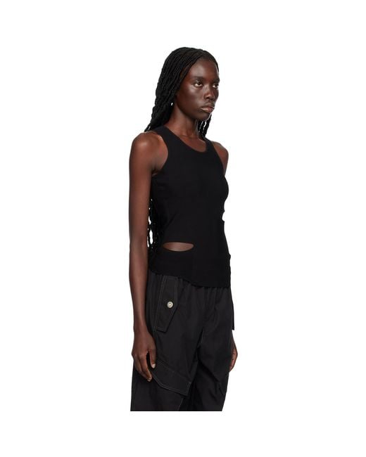 Dion Lee Black Slit Tank Top