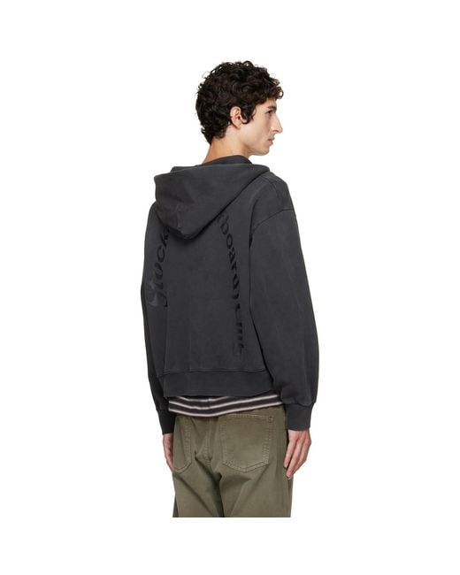 Stockholm Surfboard Club Black Back Logo Zip Hoodie for men