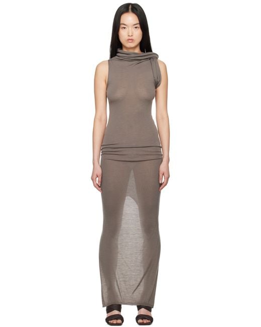 Rick Owens Black Hollywood Banded T Maxi Dress