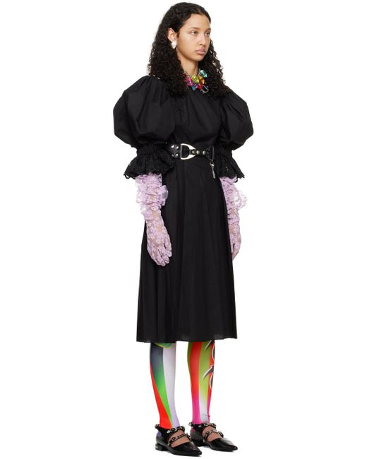 Chopova Lowena Black Henlis Kilt Midi Dress