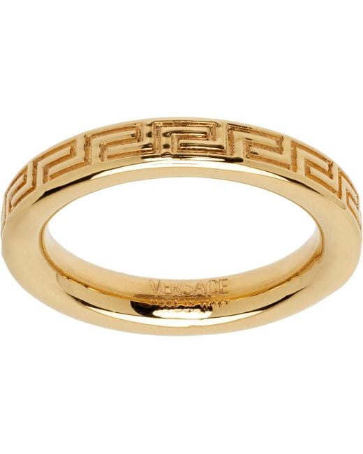 Versace Metallic Greca Ring for men
