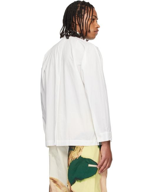 Homme Plissé Issey Miyake White Streamline Shirt for men