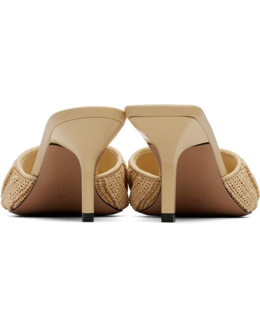 Jacquemus Metallic 'The Cubisto Mules' Heeled Sandals