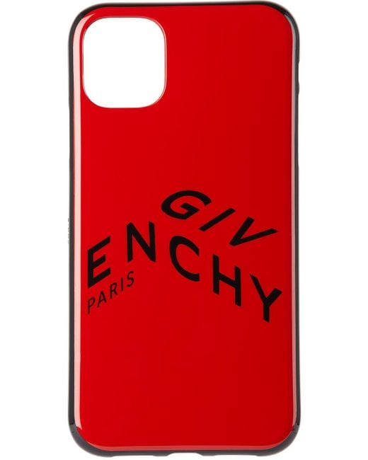 メンズ Givenchy レッド ロゴ Iphone 11 ケース Red